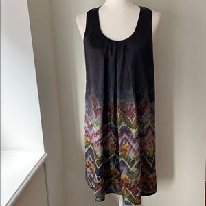 Calypso St. Barth Silk Navy Watercolor Print dress